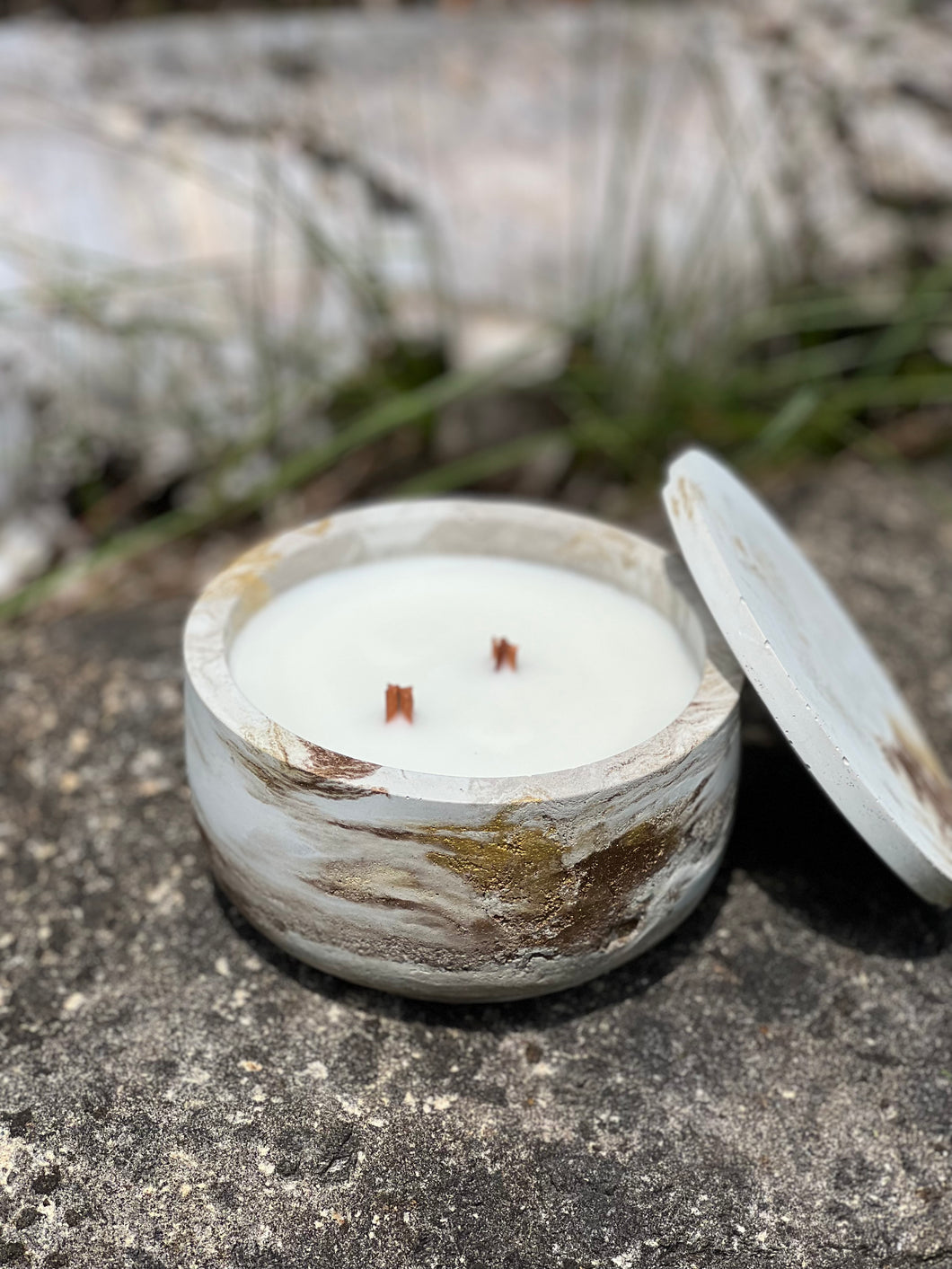 Bourbon and Charred Oud Concrete Coconut Soy Wax Candle